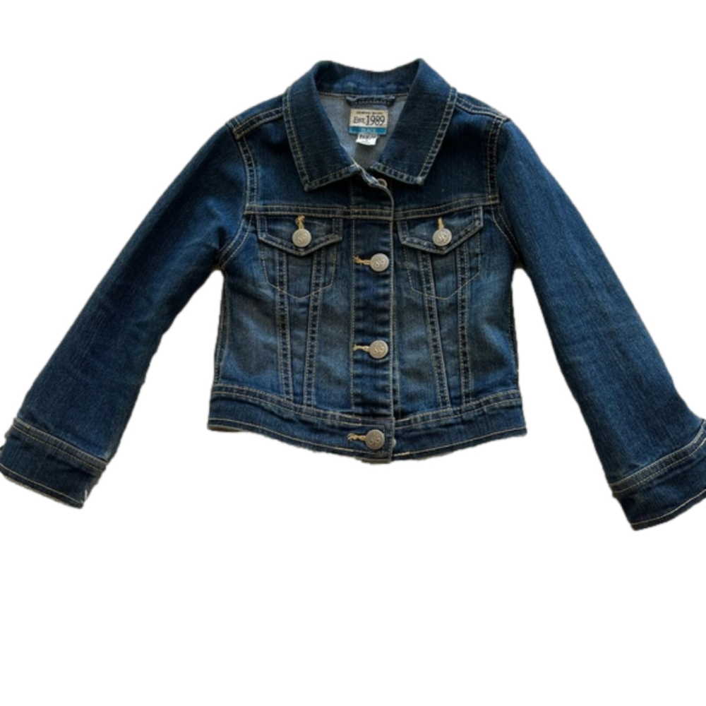 Jean Jacket 1989 Size 4 Girls blue denim button up